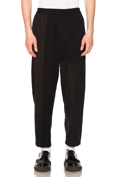 3.1 PHILLIP LIM Mixed Canvas Patchwork Trousers in Black | ModeSens