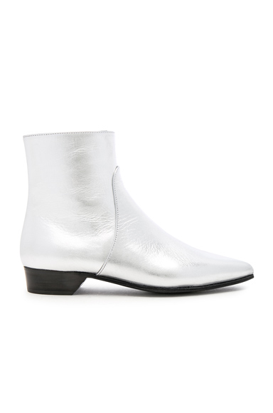 ALUMNAE Leather Pointy Zip Booties in Metallics. - size 36 (also in 36.5,37,37.5,38,38.5,39,40,41)