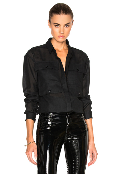 Anthony Vaccarello 4 Pocket Long Sleeve Shirt in Black. - size 36 (also in )