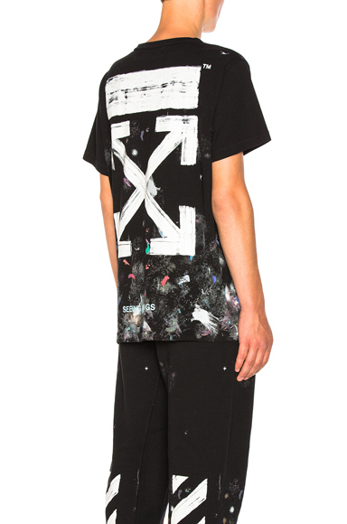 OFF-WHITE Galaxy Brushed Tee In Abstract, Black. in Black & White