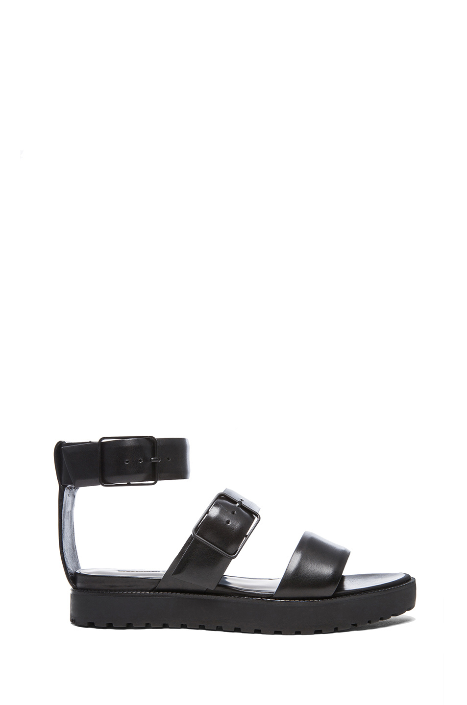 Alexander Wang|Kira Ankle Strap Calfskin Sandals in Black [1]