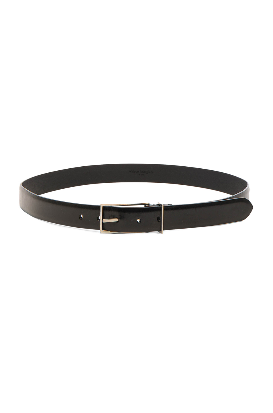 Maison Margiela Bright Calf Leather Belt in Black Maison Margiela Bright Calf Leather Belt in Black