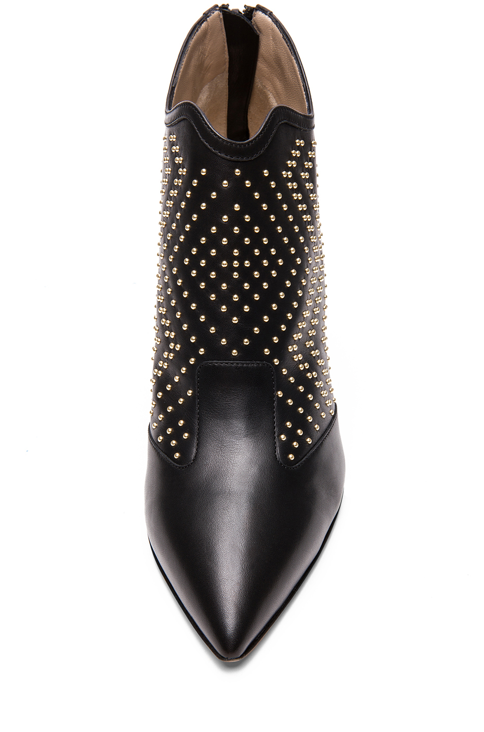 black and gold flat ankle boots