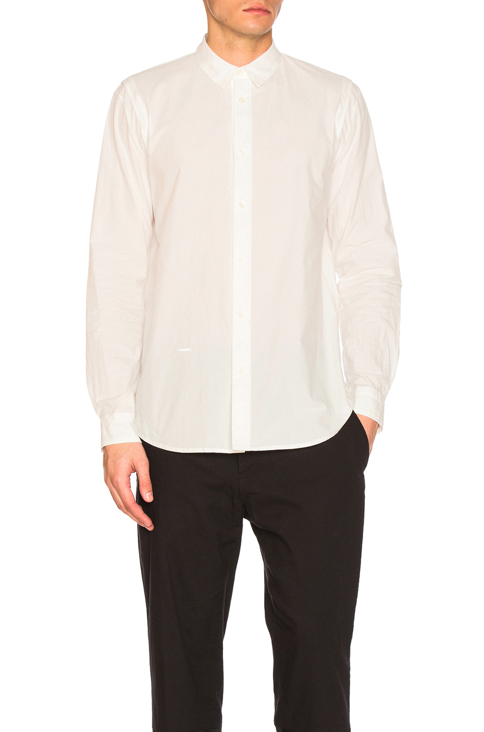 Robert Geller The Long Sleeve Dress Shirt in White Robert Geller The Long Sleeve Dress Shirt in White