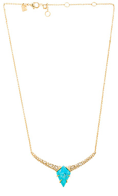 Alexis Bittar Encrusted Kite Pendant Necklace in Gold & Turquoise
