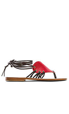 CoRNETTI Madonnina Calfskin Heart Sandals in Red