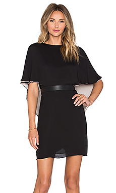 Halston Heritage Layered Dress in Black & Champagne