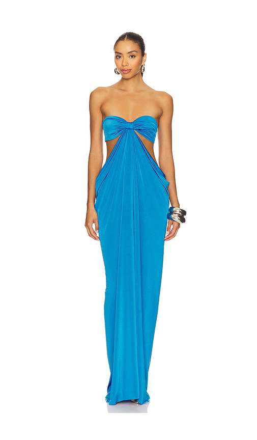 AWAVE Studio Strapless Long Dress in Blue. Size 36/4. Also in 34/2.