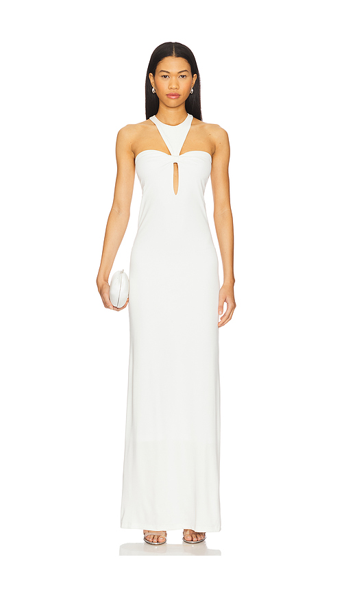 ADRIANA DEGREAS X Sabine Getty Open Back Maxi Dress in Ivory. Size L. Also in M, XS.