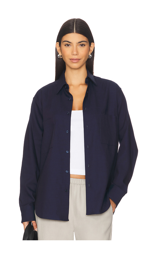 ADYELA Classic Shirt in Navy. Size M. Also in L, S.