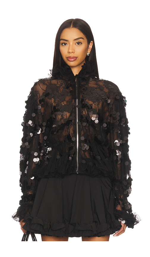 AKNVAS Sofie Sequin Lace Jacket in Black. Size 2. Also in 6, 8.
