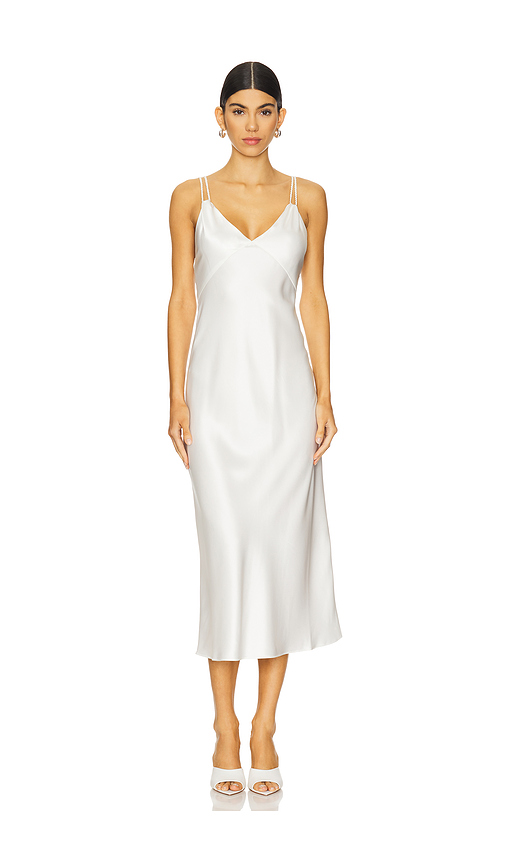 Alice + Olivia Kiro V Neck Slip Dress in White. Size 6. Also in 4.