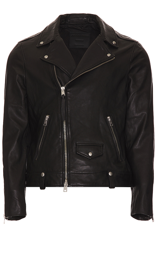 Click to view more detailed imagery on our partner's website Allsaints Manor Biker Leather Jacket In Black