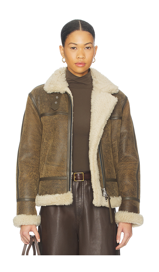 ALLSAINTS Lorel Vintage Jacket in Brown. Size S. Also in XS, M, L.