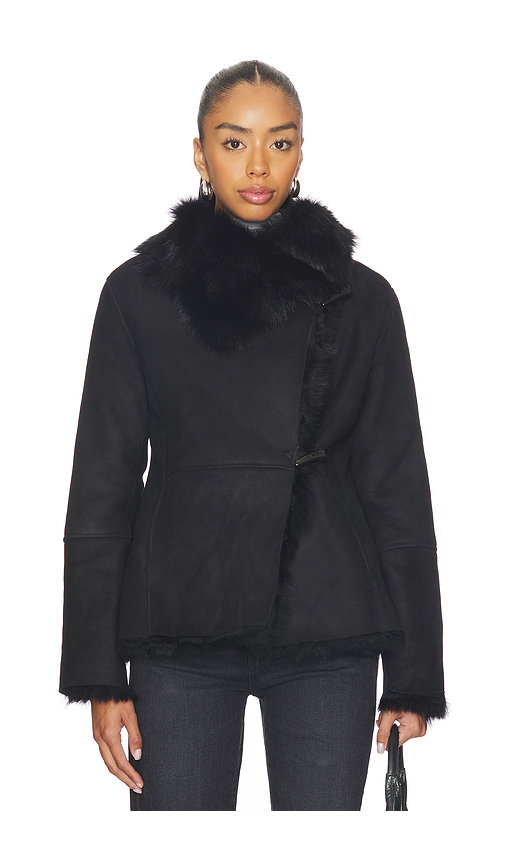 ALLSAINTS Wilton Reversible Shearling Jacket in Black. Size M. Also in L, S.