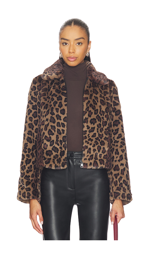ALLSAINTS Saye Faux Fur Jacket in Brown. Size L. Also in XS, S, M.