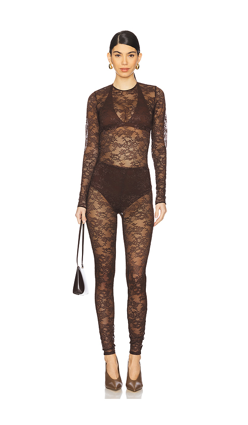 Amanda Uprichard X REVOLVE Caresha Catsuit in Brown. Size M. Also in L, S, XS.