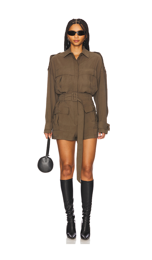 The Andamane Vania Playsuit in Olive. Size 42/M. Also in 44/L.