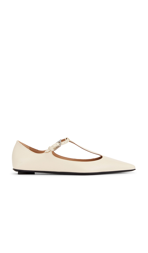 THE ATTICO Juno Ballerina Flat in Ivory. Size 36. Also in 37, 37.5, 38.5, 39, 40, 41.