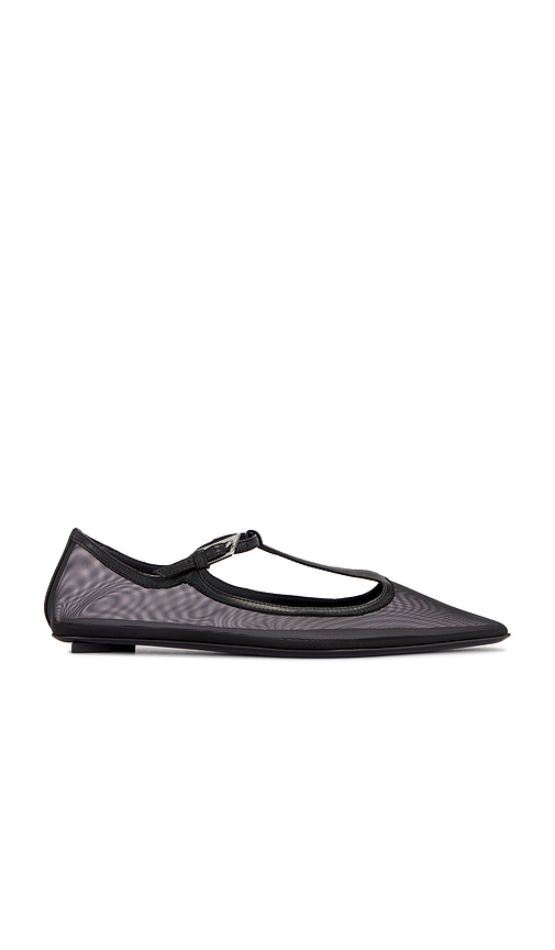 THE ATTICO Juno Ballerina Flat in Black. Size 36. Also in 37, 41.