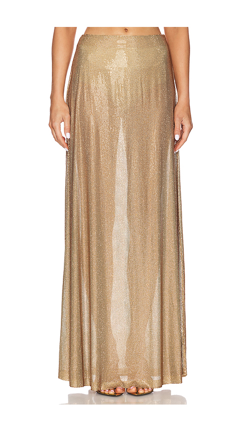 Alexis Franca Hotfix Skirt in Metallic Gold. Size XS. Also in L.