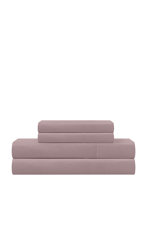 Barefoot Dreams King Washed Bamboo Sheet Set in Mauve.