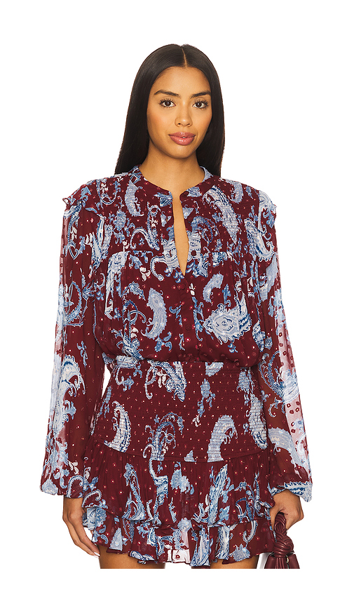 HEMANT AND NANDITA Longsleeve Top in Burgundy. Size S. Also in XS.