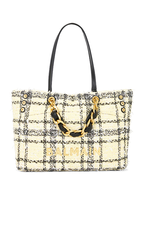 BALMAIN Soft Cabas Tote Bag in Yellow.
