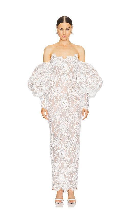 Bronx and Banco Colette Blanc Off The Shoulder Gown in White. Size S. Also in XS.