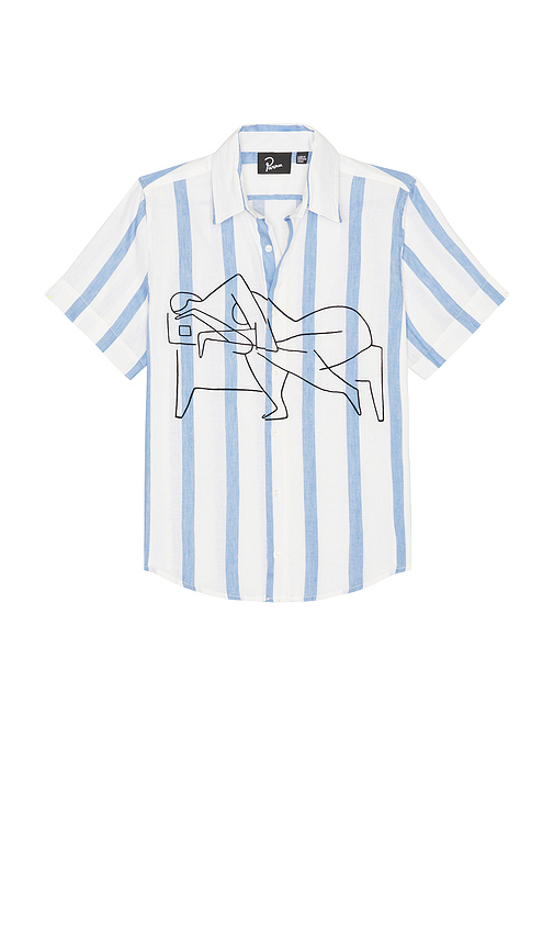 By Parra Sleep Now Short Sleeve Shirt in Blue. Size L. Also in M, XL/1X.