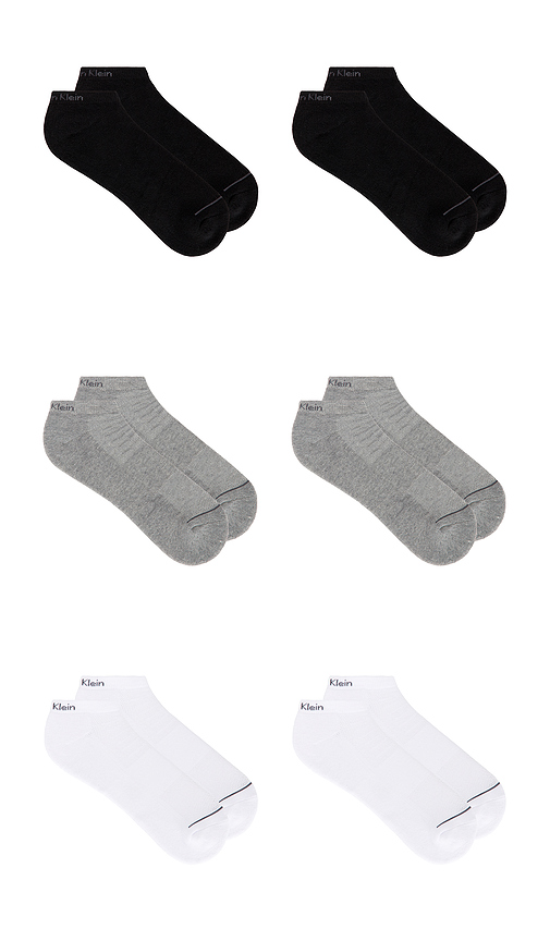 Calvin Klein 6 Pack Classic Athletic Low Cut Socks in Grey.