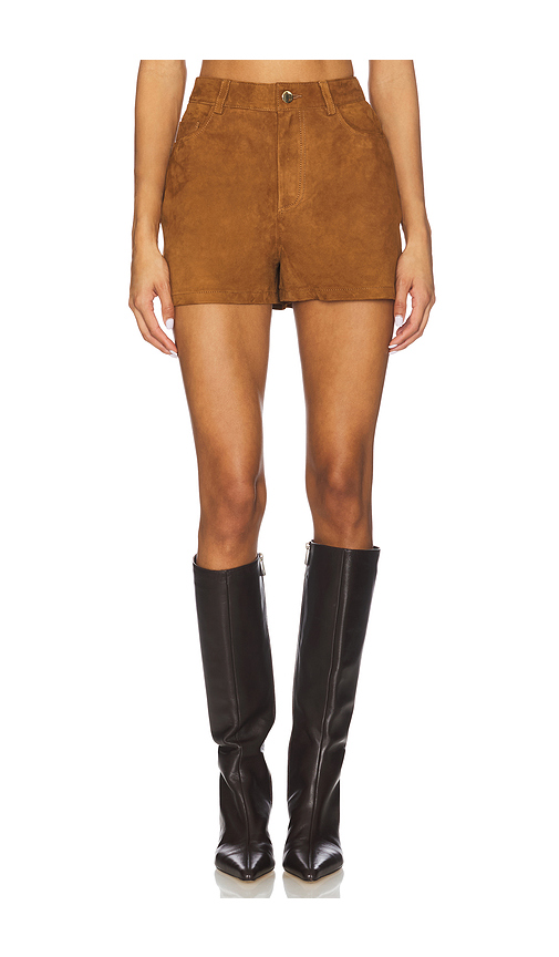 CAMI NYC Travis Suede Short in Cognac. Size 6. Also in 0, 10, 12, 2, 4, 8.