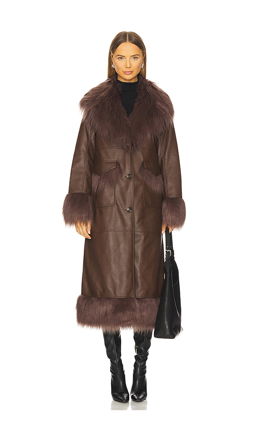 Cinq a Sept Panama Coat in Brown. Size L. Also in M, S, XS.