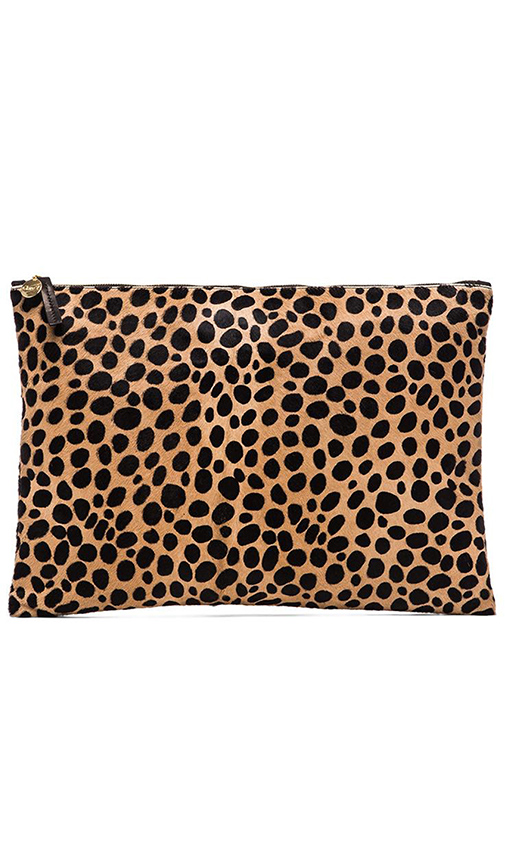 Clare V. Oversize Clutch in Brown.