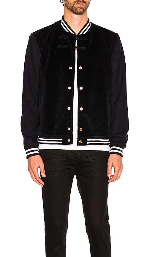 CLOT Chinese Stadium Jacket in Navy. - size L (also in M,XL)