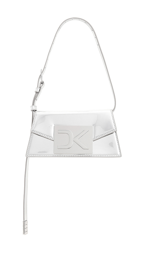 David Koma DK City Mini Bag in Metallic Silver.