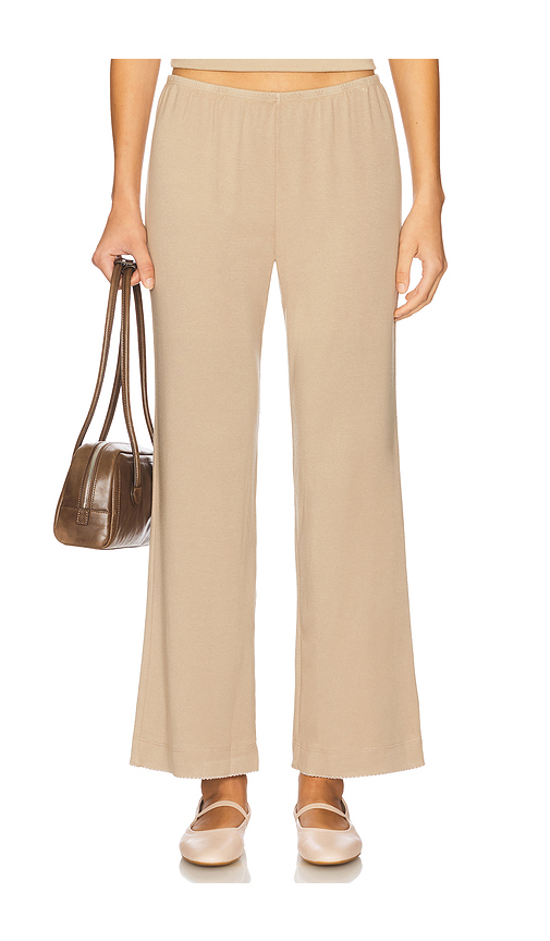 Baby Rib Scallop Contrast Pant in . Size XS. Also in S, L - DONNI. - Modalova