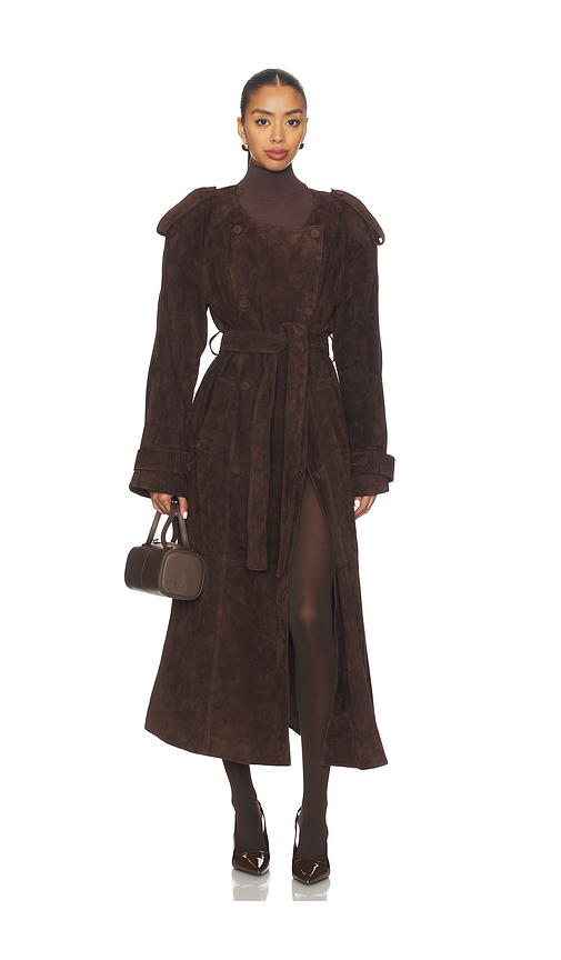 Ducie Klarissa Trench Coat in Brown. Size S. Also in XS, M.