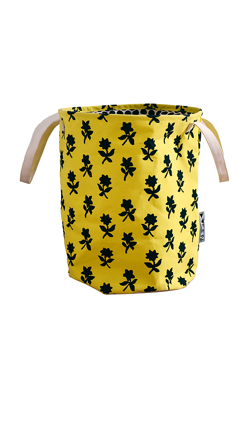 Dusen Dusen Marigold Canvas Laundry Hamper in Yellow.
