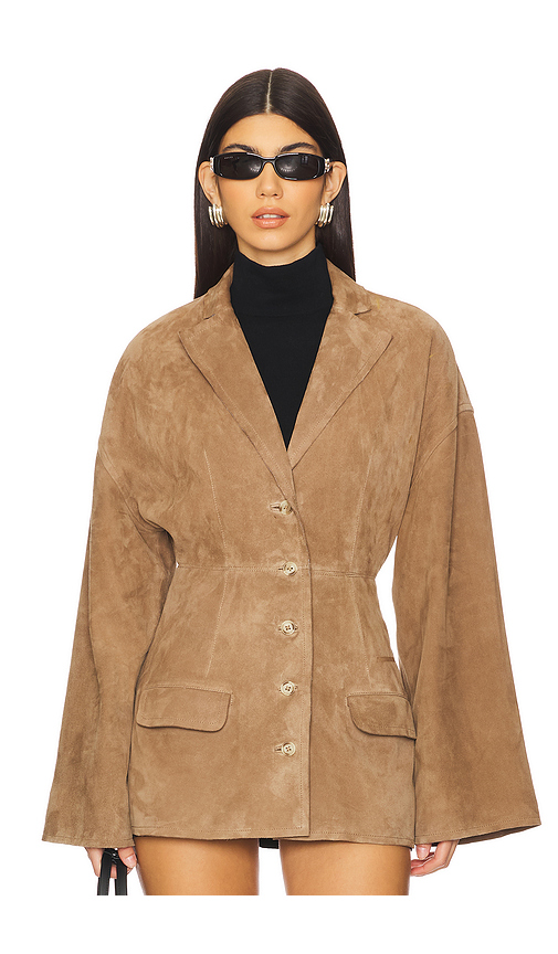 EAVES Salta Suede Jacket in Tan. Size S. Also in XXS, XS, M, L, XL.