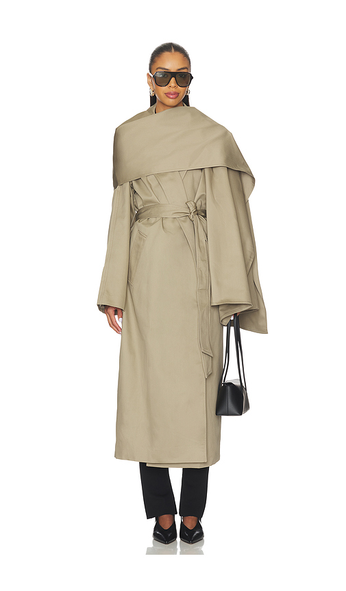 EAVES Yuna Trench Coat in Beige. Size XS. Also in L, M, S, XL, XXS.