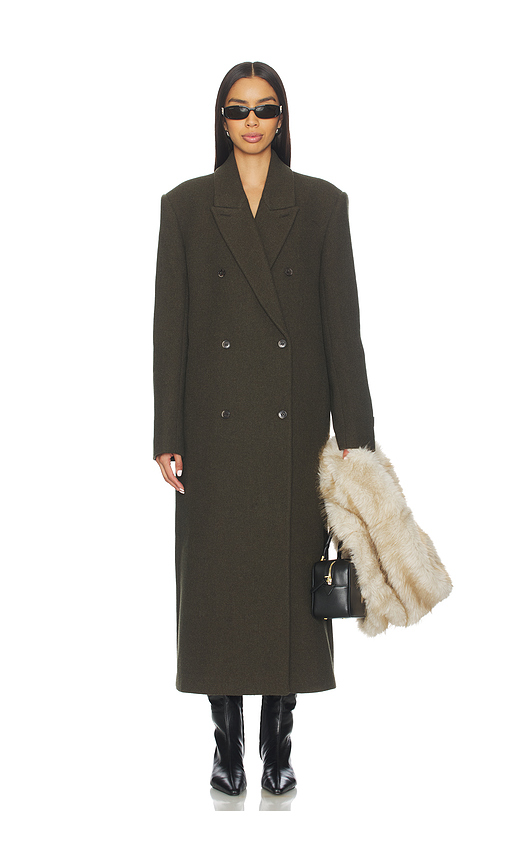EAVES Sif Manteco Wool Coat in Green. Size XS. Also in XXS, S, M, L, XL.