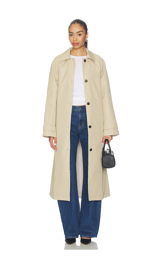 EAVES x Jasmine Tookes Lena Car Coat in Beige. Size XS. Also in S, M, L, XL.