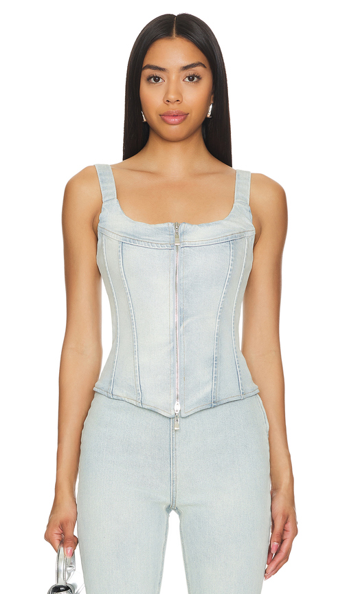 EB Denim Rainy Corset in Denim-Light. Size XS. Also in M, S.