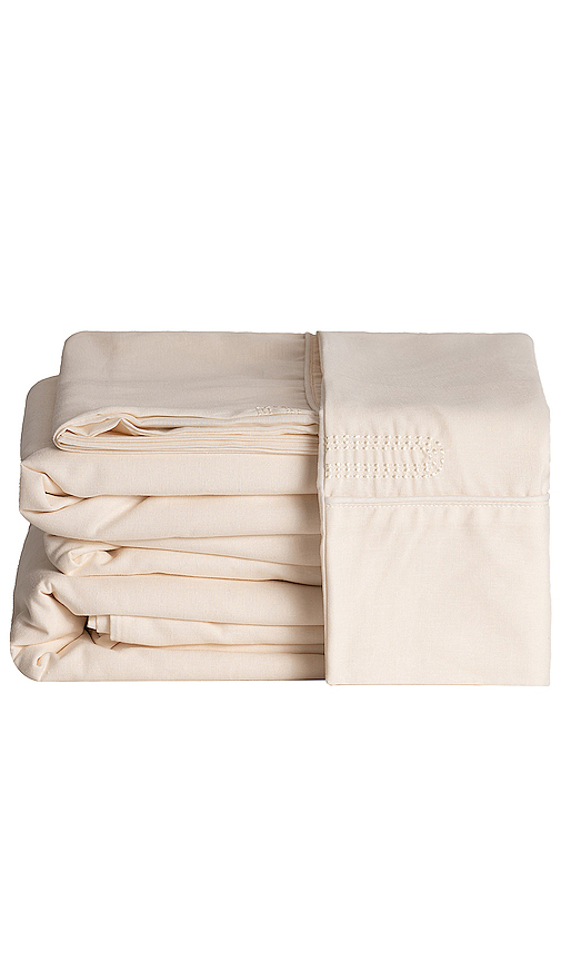 Ettitude King Linen+ Sheet Set in White.