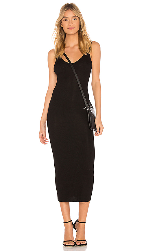 Enza Costa Rib Tank Dress in Black. Size S. Also in L, M, XS.