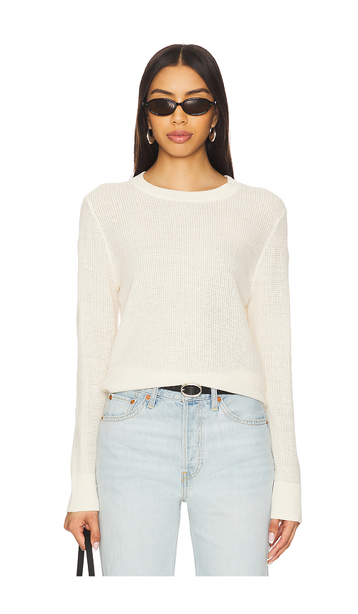 PULL RAS-DE-COU EN MAILLE AJOURÉE EN LIN en . Taille M. Also en S - Enza Costa - Modalova
