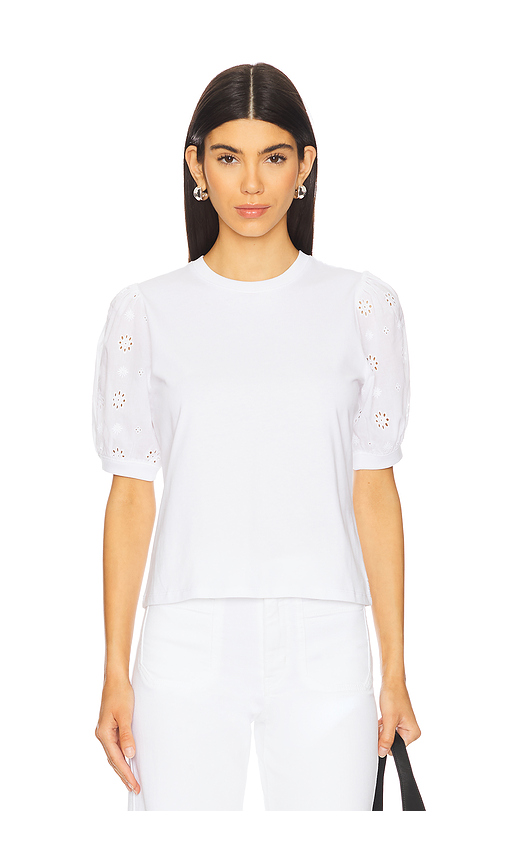 The Lace Sleeve Tee in . Size M. Also in S, XS - FRAME - Modalova