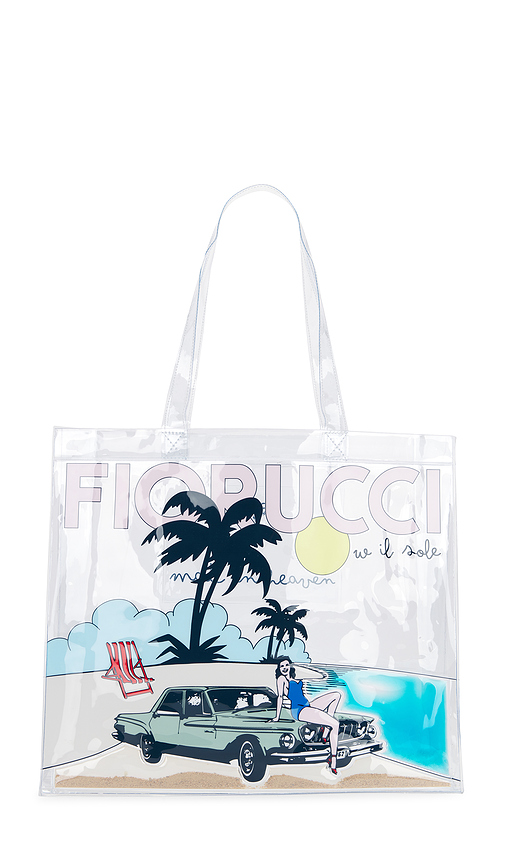 FIORUCCI Beach Print PVC Tote Bag in Neutral.