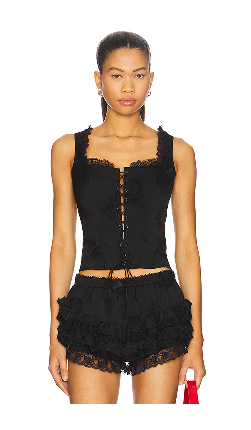 For Love & Lemons Lana Bustier in Black. Size L. Also in S, XS.